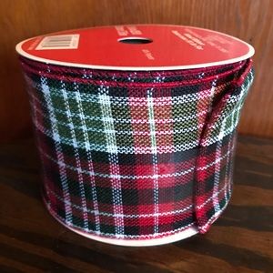 2 - Plaid wired ribbon 
3 1/2 in x 25 ft
8.8 cm x 7.6m